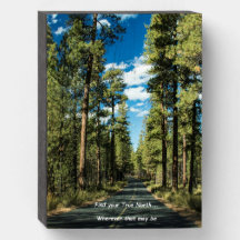 True North - Forest Road Wooden Box Sign