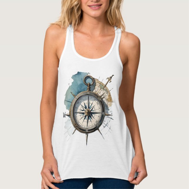 True North Guided by Direction Compass of the Soul Tank Top (Front)