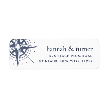 True North | Nautical Compass Return Address Label True North | Nautical Compass Return Address Label