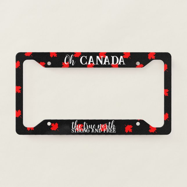 True North Strong and Free Canadian License Plate Frame (Front)