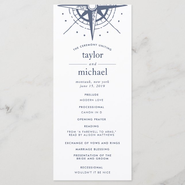 True North Wedding Ceremony Program (Front)