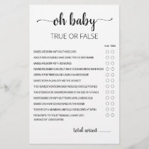 True or False Game Baby Trivia game with Answers