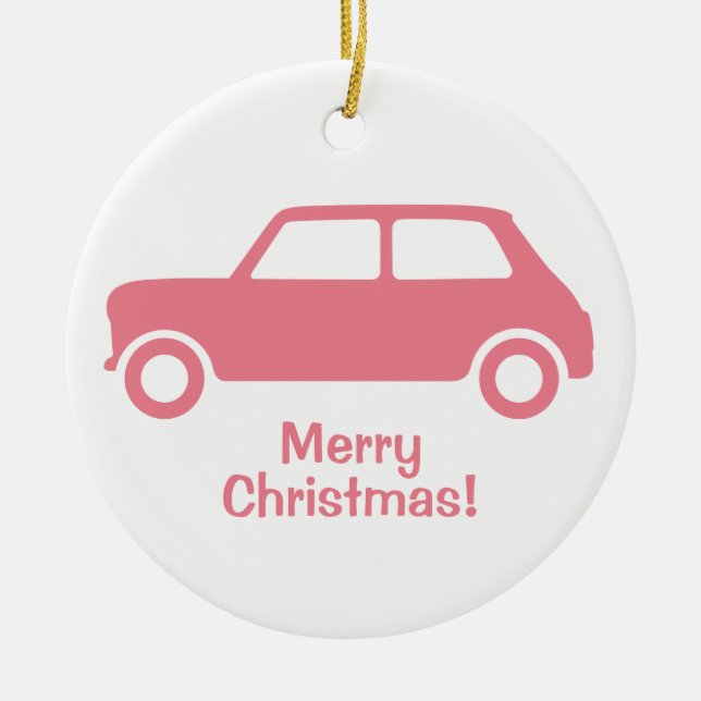 True Pink Mini Cooper Ornament - Personalize (Front)