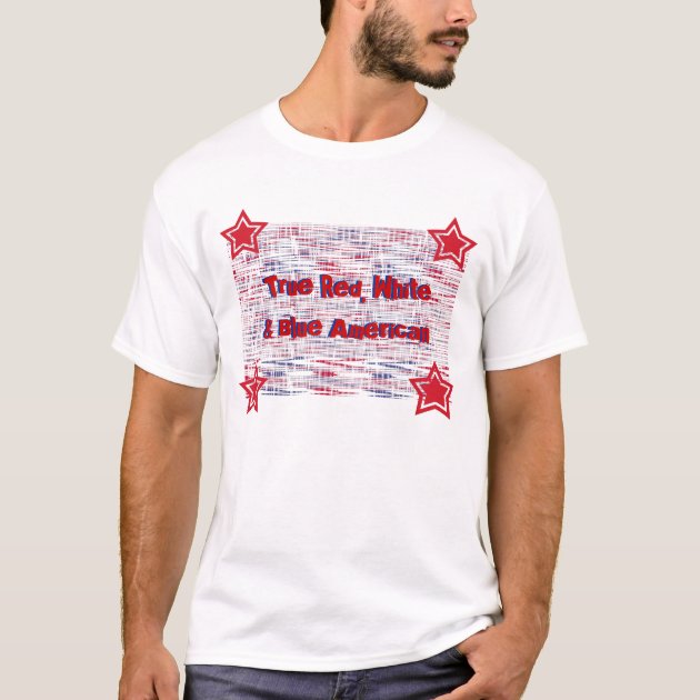 True red white hot sale blue t shirt