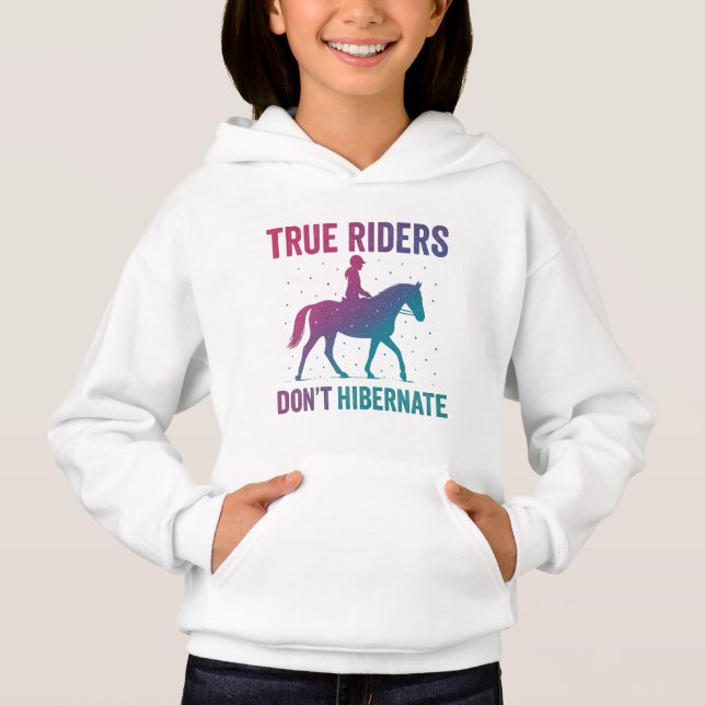 True Riders Don’t Hibernate Hoodie – Grit & Glory  (Front)