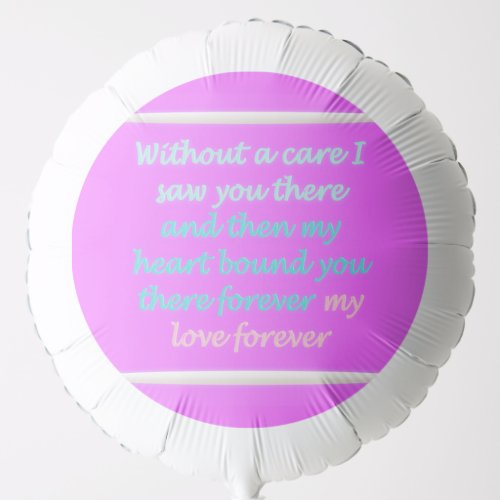 True Romance poem pattern pink Balloon