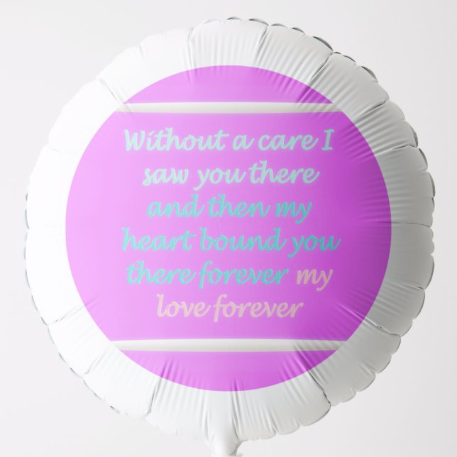 True Romance poem pattern pink Balloon (Front)