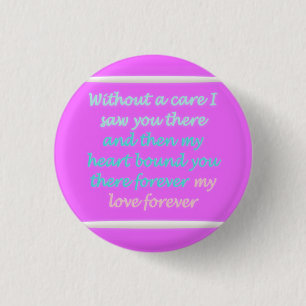 True Romance poem pattern pink Button