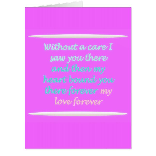 True Romance poem pattern pink Card (Front)