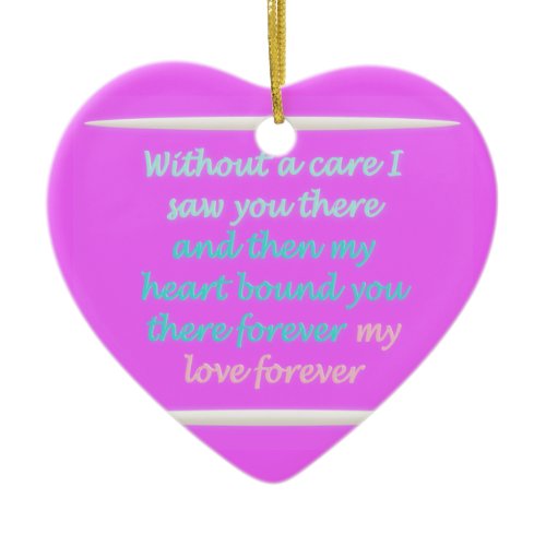 True Romance poem pattern pink Ceramic Ornament