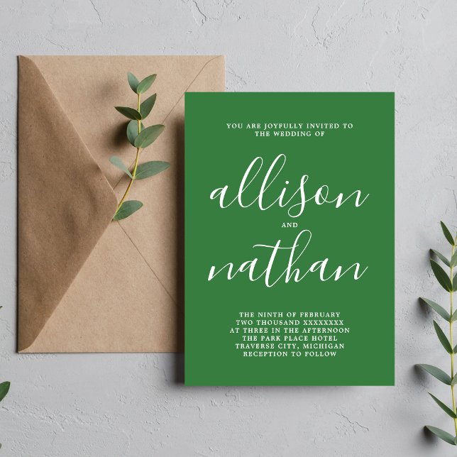 True Simplicity 1 Meadow Minimalist Wedding Invitation (Creator Uploaded)