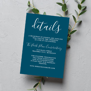 True Simplicity 1 Neptune Blue Minimalist Wedding Enclosure Card