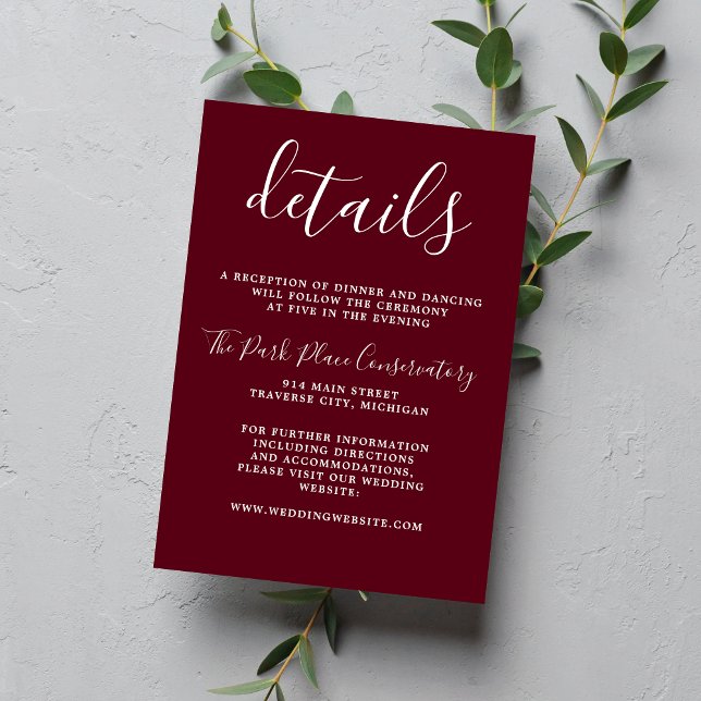 True Simplicity 1 Rosewood Minimalist Wedding Enclosure Card (Creator Uploaded)