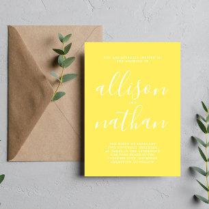 True Simplicity 1 Sunflower Minimalist Wedding Invitation