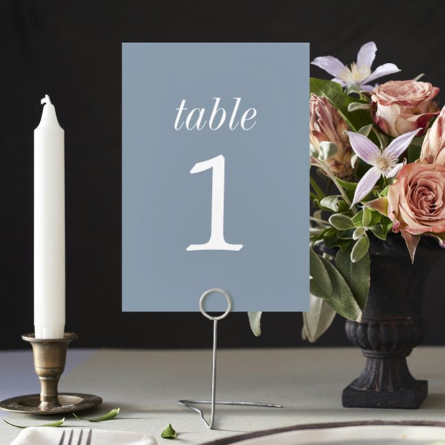 True Simplicity 2 Dusty Blue Wedding Table Number (Creator Uploaded)