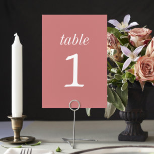 True Simplicity 2 Dusty Rose Wedding Table Number