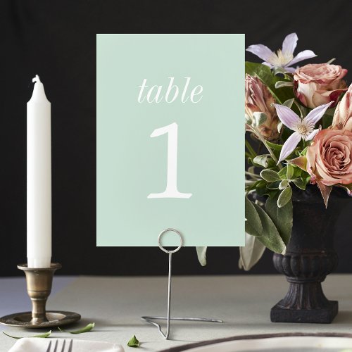 True Simplicity 2 Mint Wedding Table Number