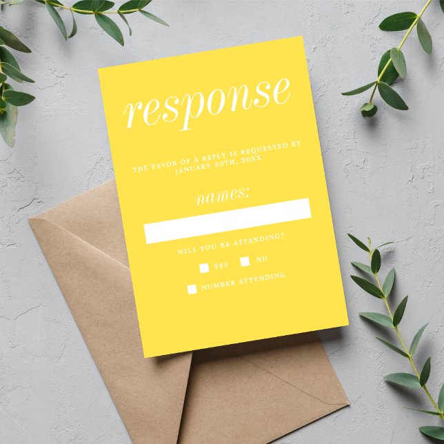 True Simplicity 2 Sunflower Minimalist Wedding RSVP Card (Creator Uploaded)