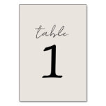 True Simplicity 3 Beige Wedding Table Number