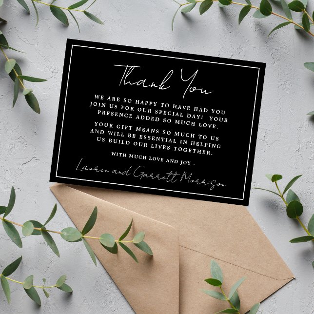 True Simplicity 3 Black and White Thank You Note (Creator Uploaded)