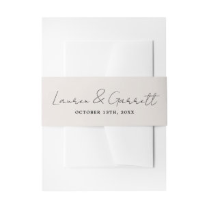 True Simplicity 3 Bride and Groom Wedding Invitation Belly Band