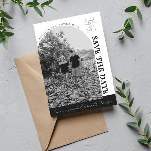 True Simplicity 3 Modern Black and White Save The Date