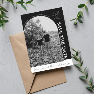 True Simplicity 3 Modern Black and White Save The Date