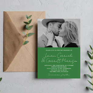 True Simplicity 3 Modern Meadow Photo Wedding Invitation