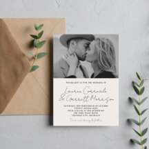 True Simplicity 3 Modern Photo Wedding Invitation