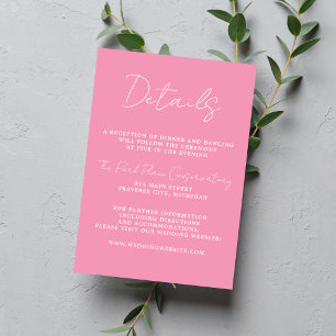True Simplicity 3 Script Minimal Ballet Wedding Enclosure Card