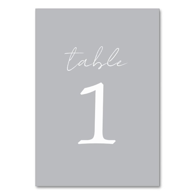 True Simplicity 3 Sterling Wedding Table Number (Front)