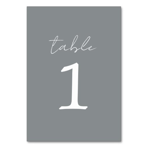 True Simplicity 3 Stone Wedding Table Number