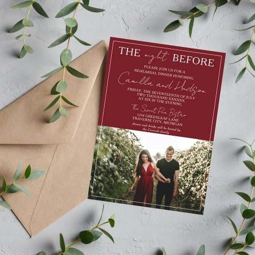 True Simplicity 4 | Burgundy | Rehearsal Dinner