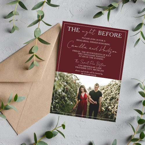 True Simplicity 4 | Dark Burgundy Rehearsal Dinner