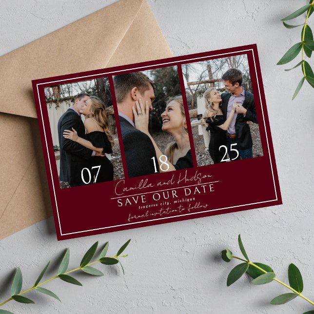 True Simplicity 4 | Dark Burgundy | Wedding Save The Date (Creator Uploaded)
