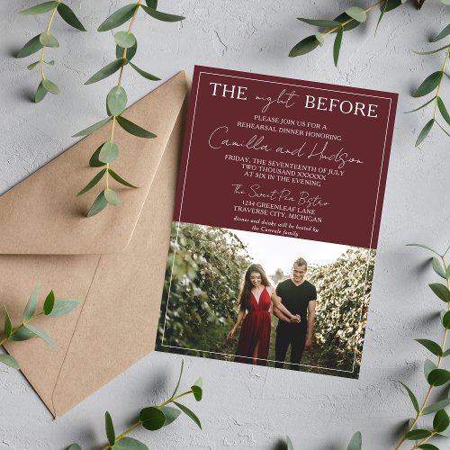 True Simplicity 4 | Deep Burgundy Rehearsal Dinner