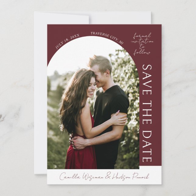 True Simplicity 4 | Deep Burgundy | Save The Date (Front)