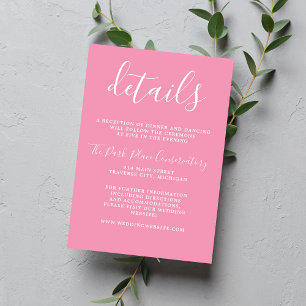 True Simplicity Ballet Pink Minimalist Wedding Enclosure Card