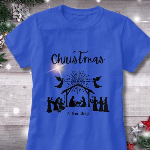 True Story Christian Christmas Nativity Jesus T_Shirt