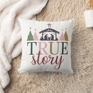 True Story Christmas Bible Verse Throw Pillow