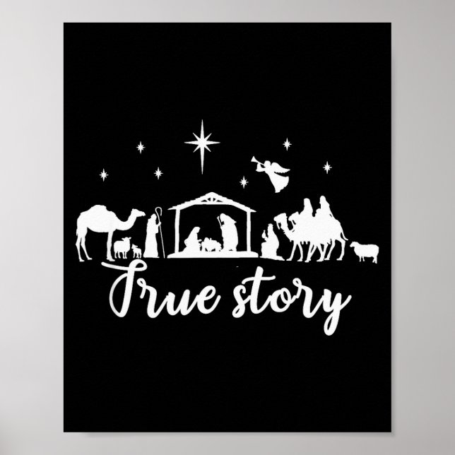 True Story Christmas Gift Religious Nativity Scene Poster (Front)