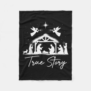 True Story Christmas Nativity Jesus Christian Men  Fleece Blanket