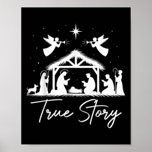 True Story Christmas Nativity Jesus Christian Men  Poster
