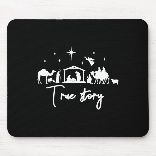 True story nativity christmas baby mouse pad (Front)