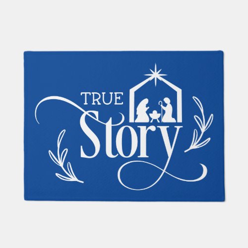 True Story Nativity Christmas Doormat