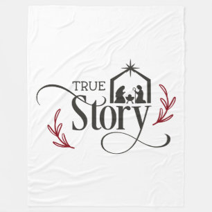 True Story Nativity Christmas Fleece Blanket