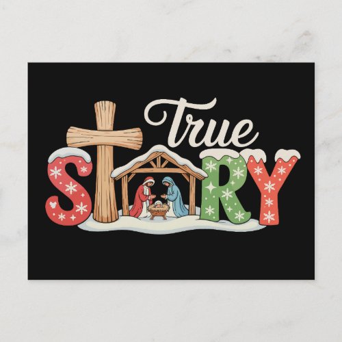 True Story Nativity Christmas Jesus Xmas Christian Holiday Postcard