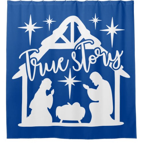 True Story Nativity Christmas Shower Curtain