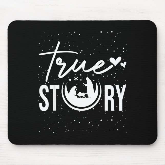 True Story Nativity Scene Christian Christmas Xmas Mouse Pad (Front)