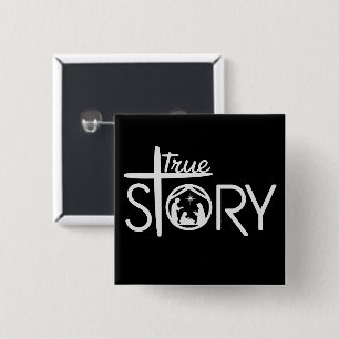True Story of Jesus Birth Christmas Nativity Xmas Button